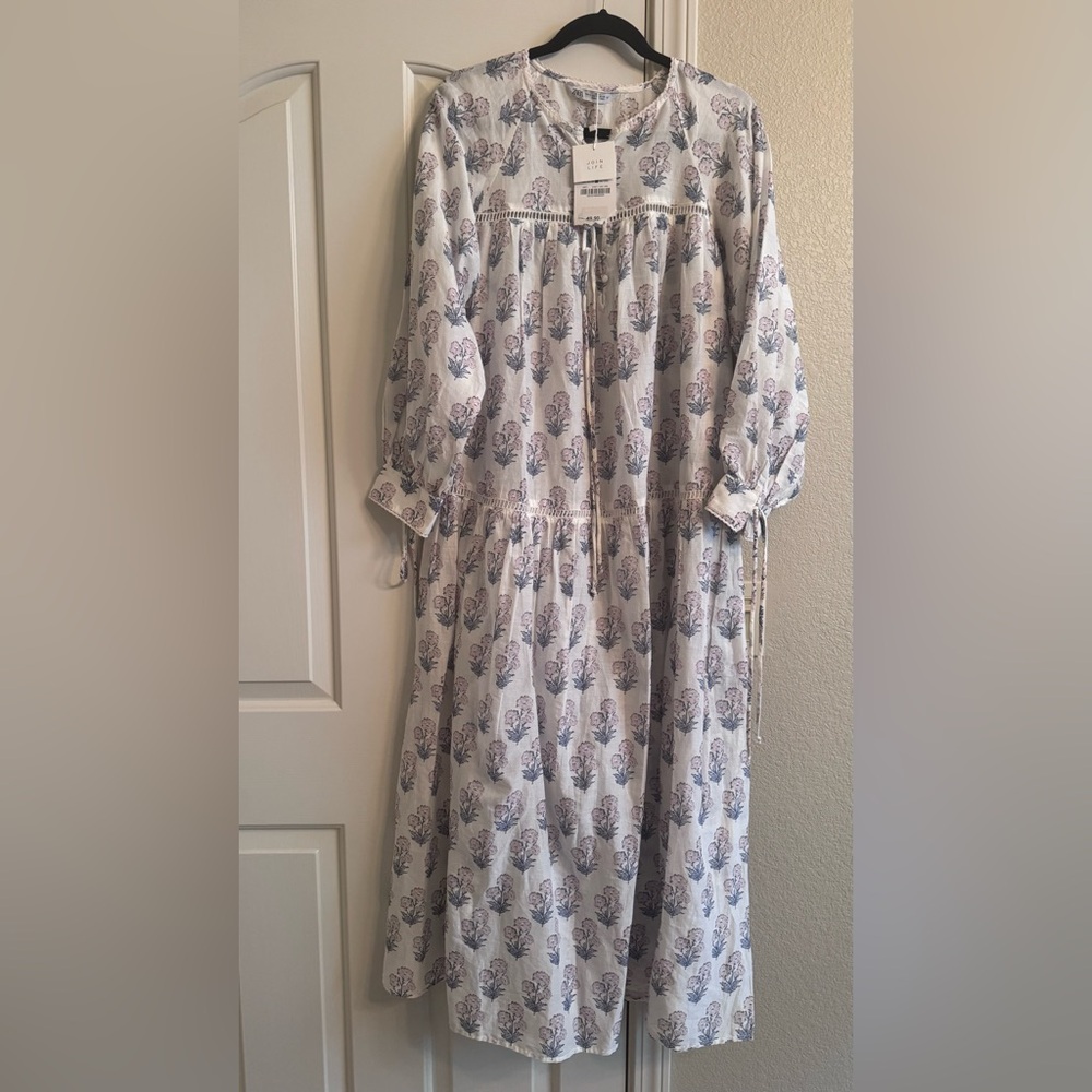 Zara Cream and Purple Floral Dress